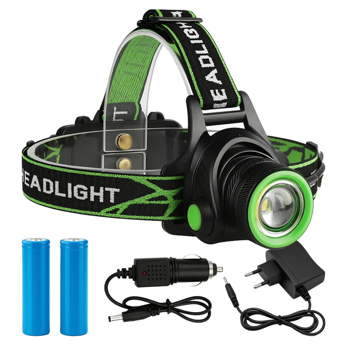 Linterna frontal LED potente con zoom y foco ajustable JF-T107