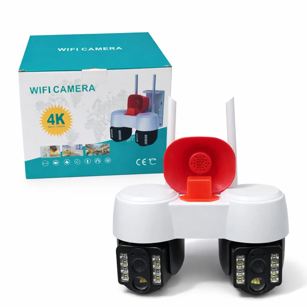 4K Dual Lens PTZ WiFi Camera with Siren and Two-Way Audio KDM0210