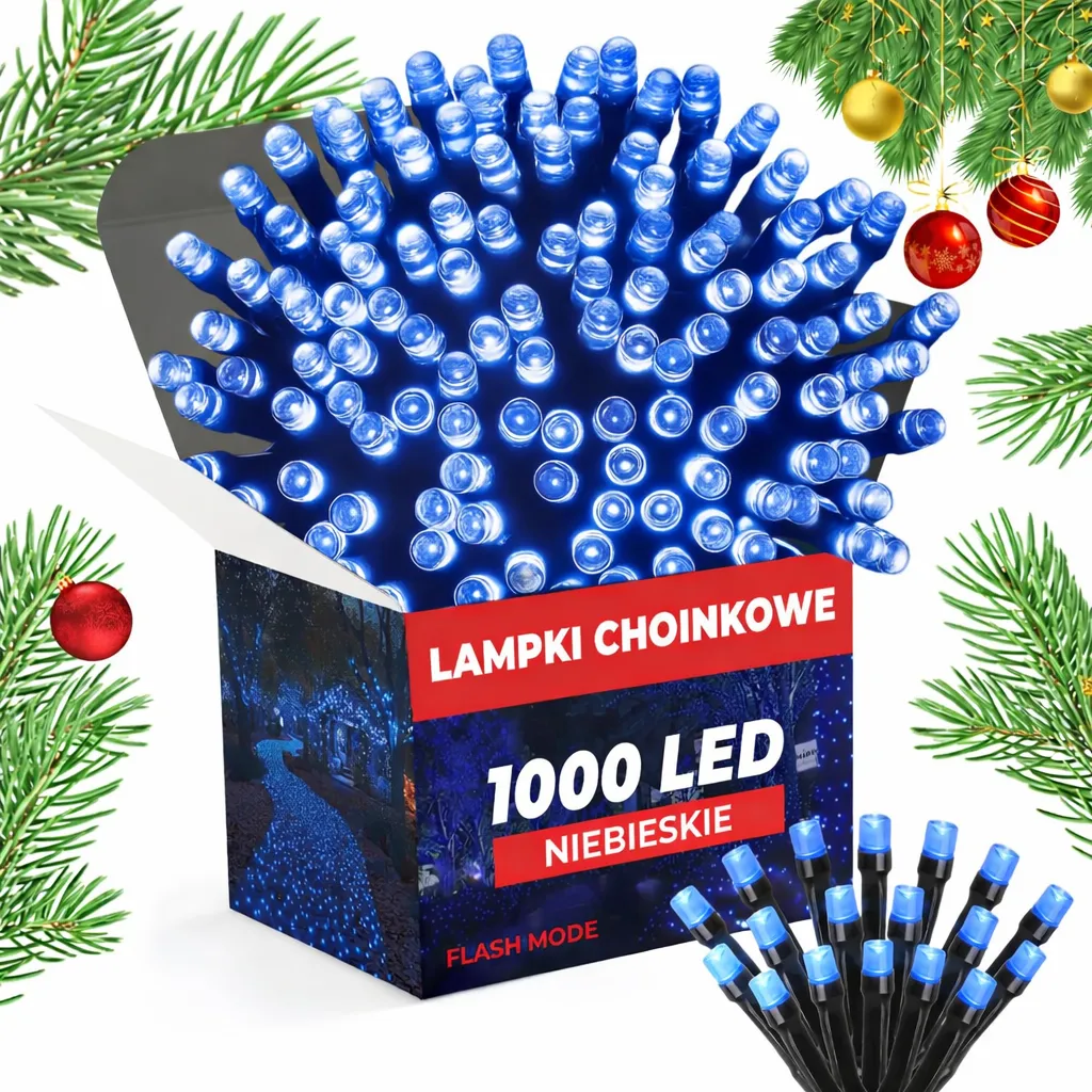 CHRISTMAS TREE LIGHTS 1000 LED 67M - BLUE (FLASH) - CP1161