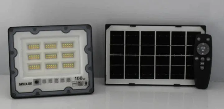 GREELITE 100W Solar LED Floodlight with Remote Control - Garden Lighting KDM0483