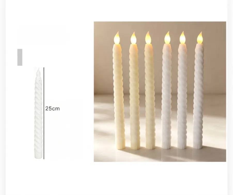 790986 🕯️ Classic Cream LED Taper Candles 21.5 cm – Compact Elegance for Any Table