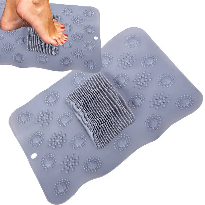 Silicone Foot Scrubber & Massager Mat with Suction Cups | Anti-Slip KDM0393