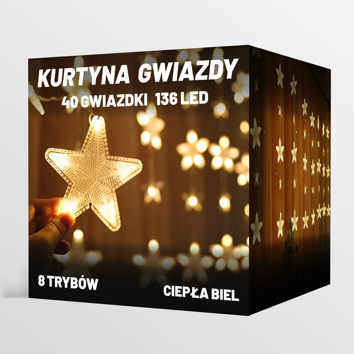 CHRISTMAS TREE LED STAR LIGHTS WARM WHITE - CP1185