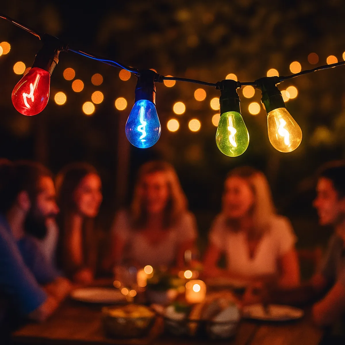 LED Garden Garland 5M 10 RGB LED Bulbs-L090871
