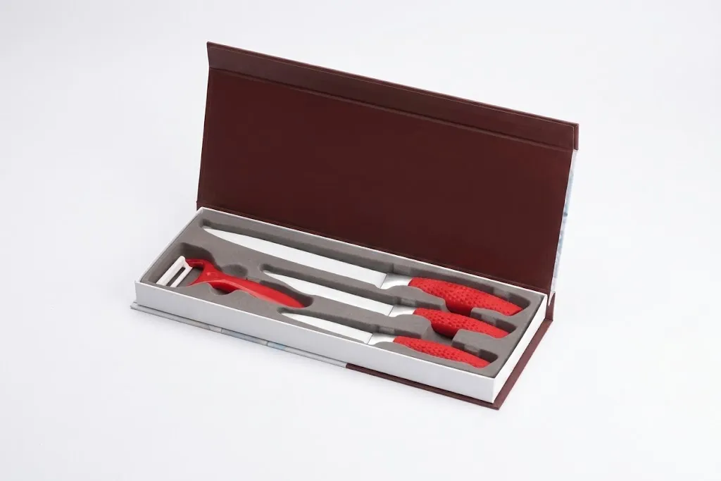 Knife Set With Peeler Red 4 pcs - SH-9999-R