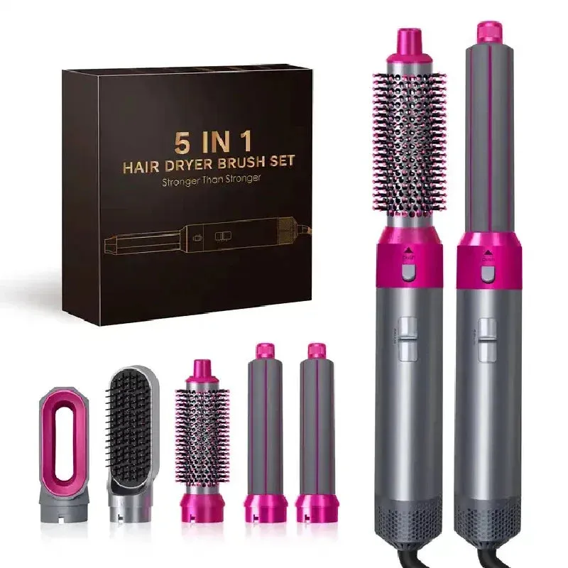 5-in-1 Hair Dryer Straightener Brush with Anti-Static Effect KDM0832