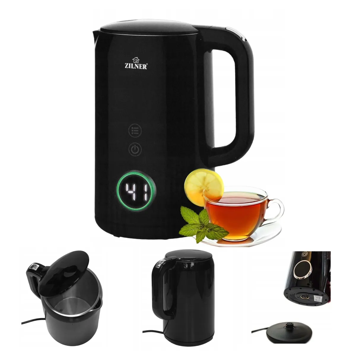 Zilner electric kettle 1.7 L Black, Stainless Steel 7 Temperature Levels ZL-124
