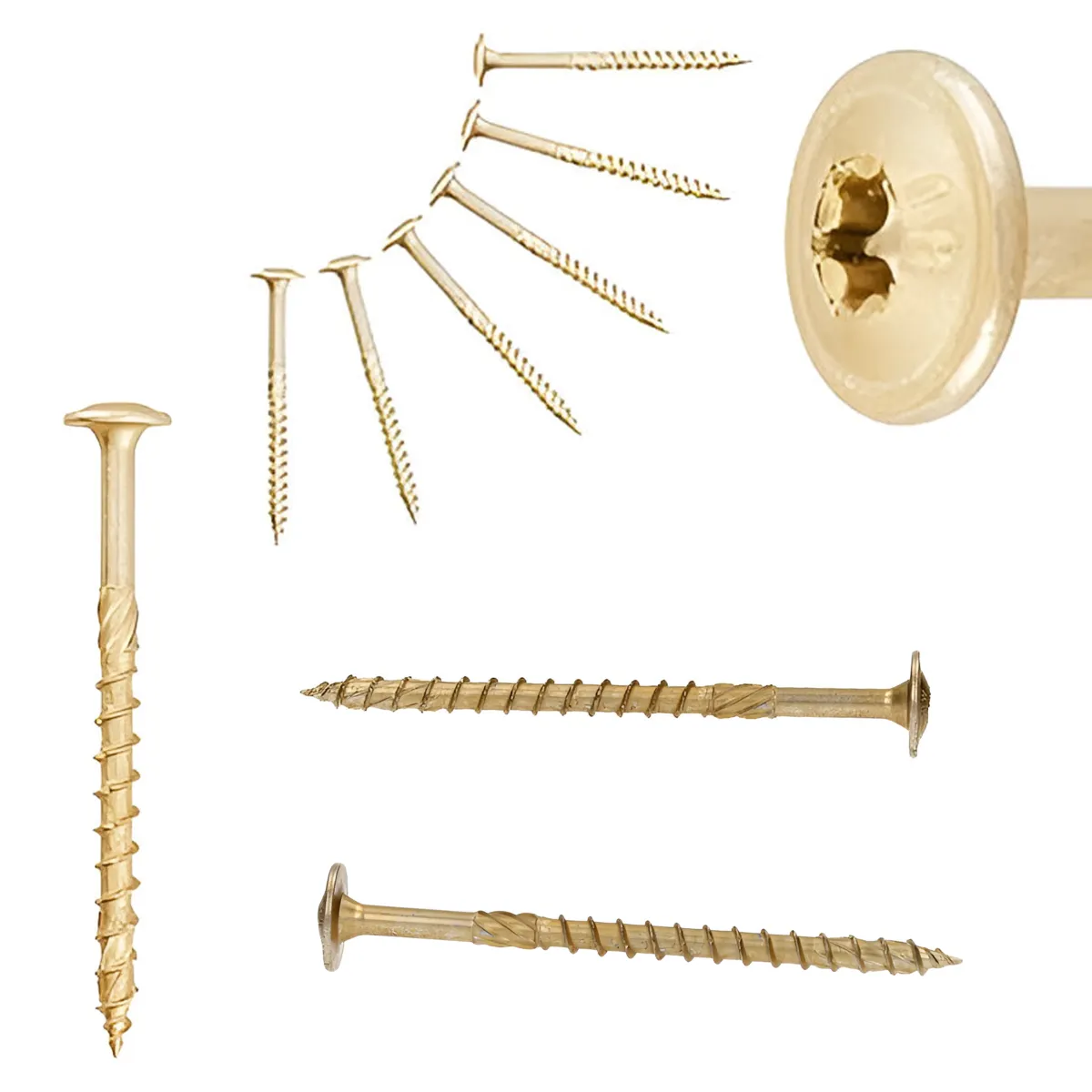 WOODEN CARPENTRY WASHER HEAD SCREW 8 x 260mm 50 PCS - WKCP-08260