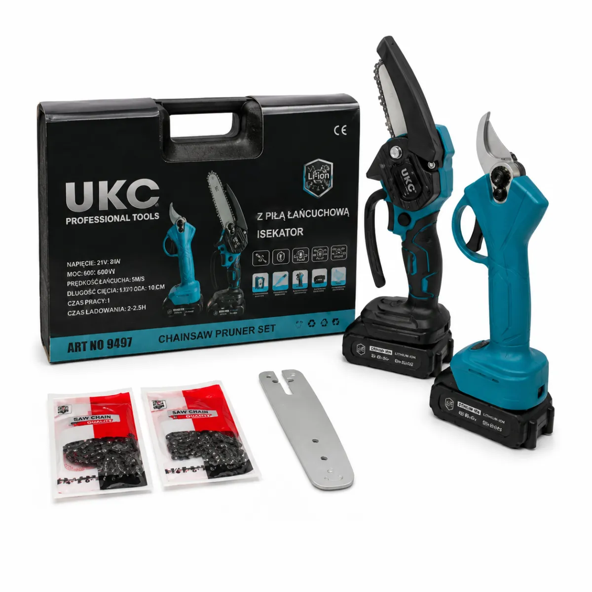 UKC Professional Cordless Garden Tool Set 48V Chainsaw and Pruner KDM1048