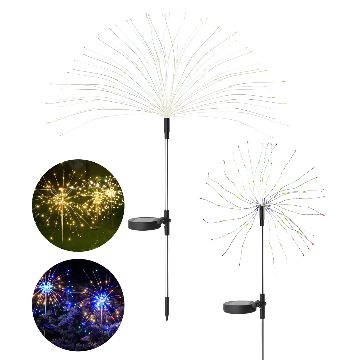 Solar Fireworks Stake Lights RGB Multicolor 2 Pcs | SL1128
