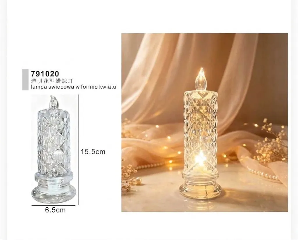 Crystal-Style Diamond Cut Flameless LED Candle Light (15.5cm) 791020