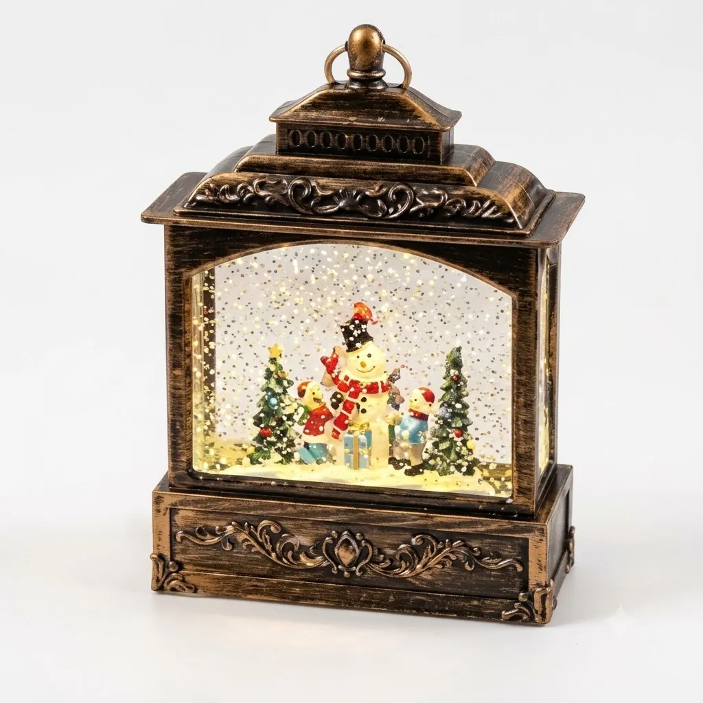 LED Christmas Lantern with Music and Snow Effect 21 cm - PX- 791599