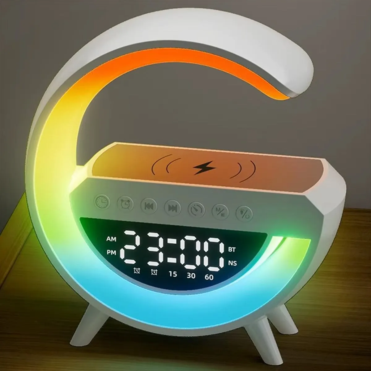Smart RGB Mood Lamp with Wireless Charger & Bluetooth Speaker KDM0165