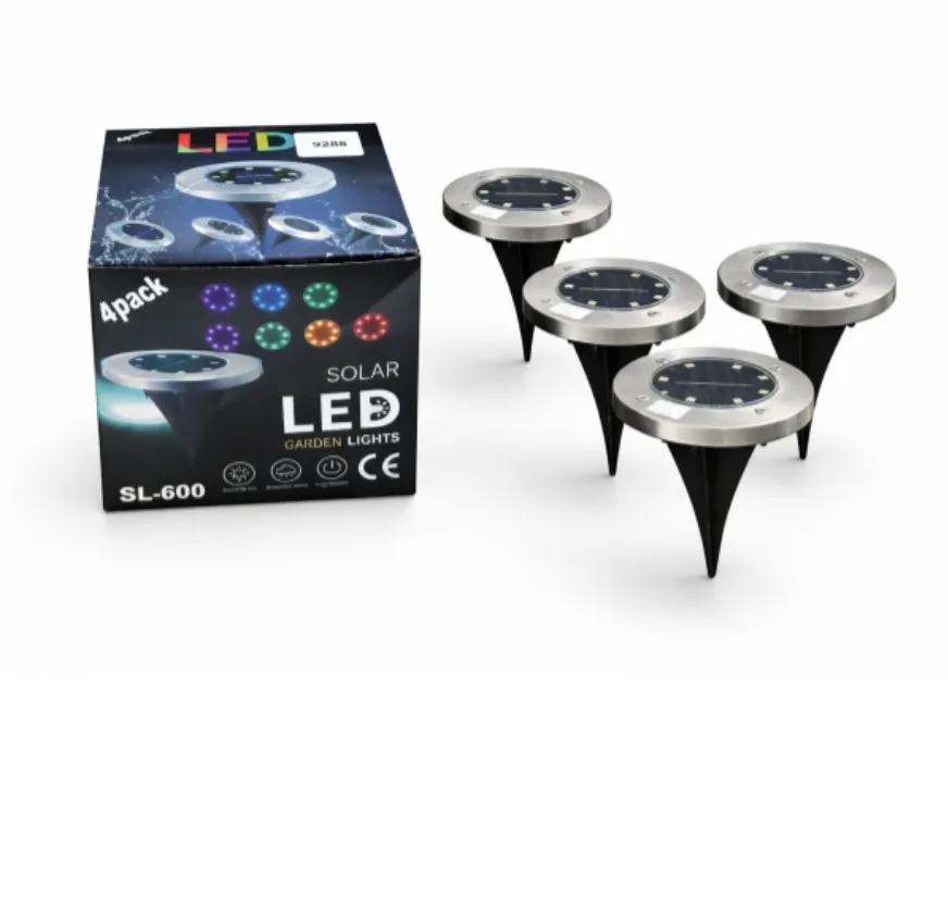 Solar LED Lamps SL-600 RGB 8 LED – Set of 4 KDM0311