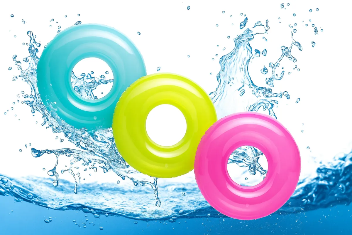 65cm Childrens’ transparent jelly swimming ring - 3 colors-1piece - T140501