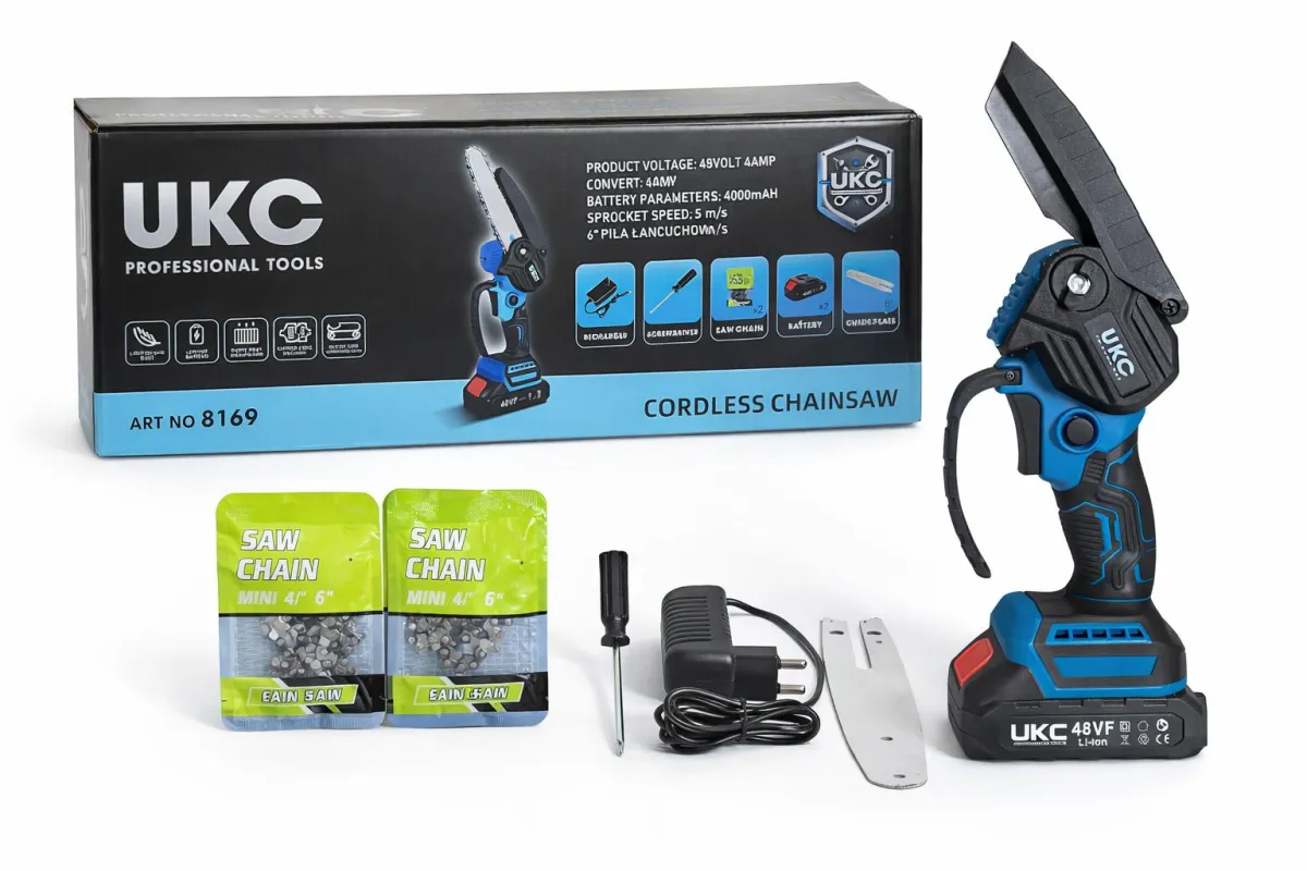 Mini Cordless Chainsaw 6 Inch with 2 Batteries KDM0419