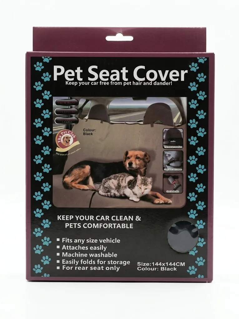 Pet Seat Cover 144 × 144 cm Car Seat Protector Black - SC-785