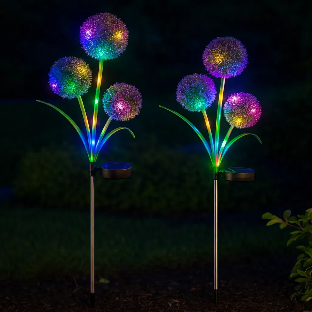 Zonne-knoflook tuinlicht RGB schemersensor