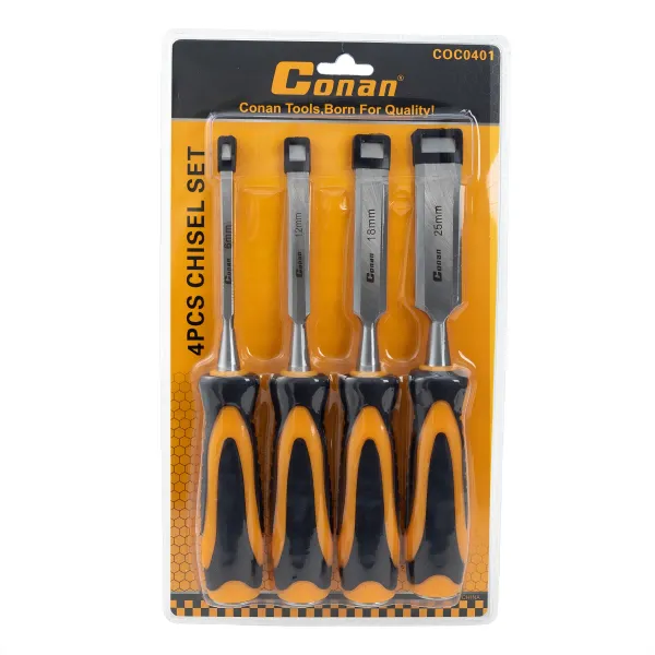 Conan 4-Piece Chisel Set with Durable Handles – Steel Blades, Strong Grips KDM1016