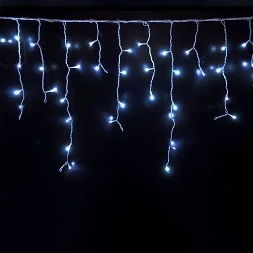 Ghirlandă LED icicle albastru 5.5m 100LED IP44 230V