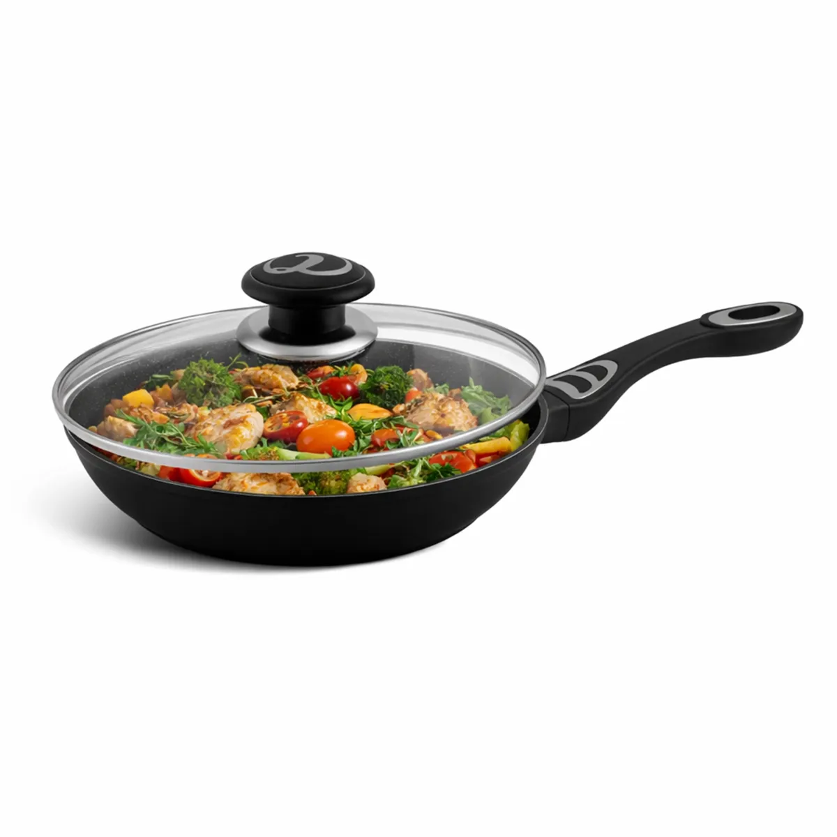 Edenberg ceramic-marble coated Aluminium frypan 22 cm with lid EB-9002