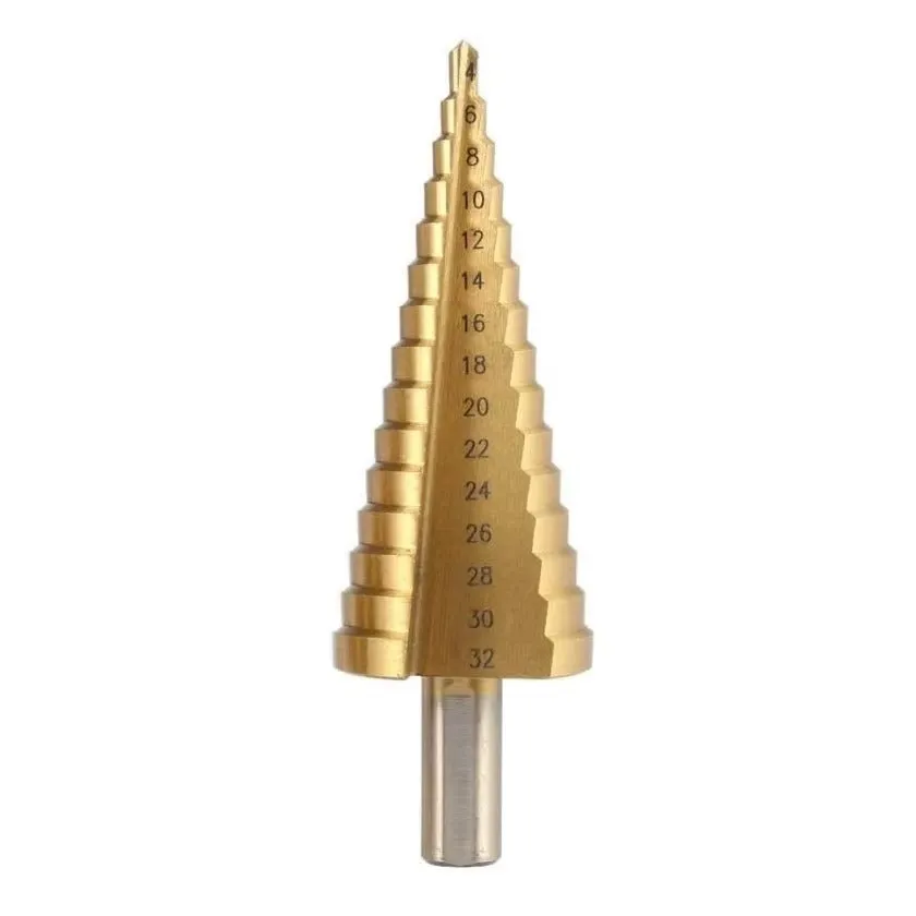 HSS Step Drill Bit 6-32mm Titanium Coated Cone Drill for Metal KDM0971