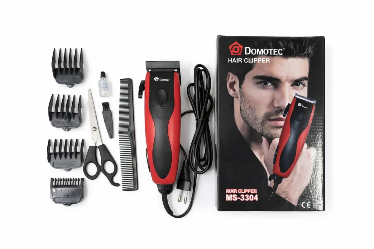 Professional Hair Clipper Set with Attachments, Scissors & Comb