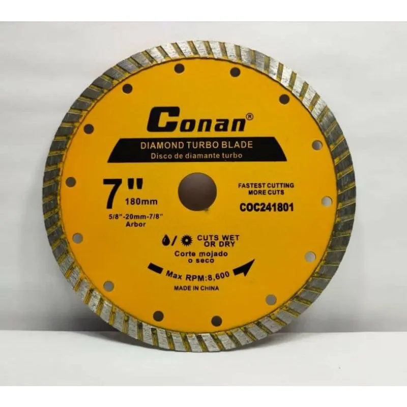 Conan 7" Diamond Turbo Blade - Fast Wet and Dry Cutting KDM0887