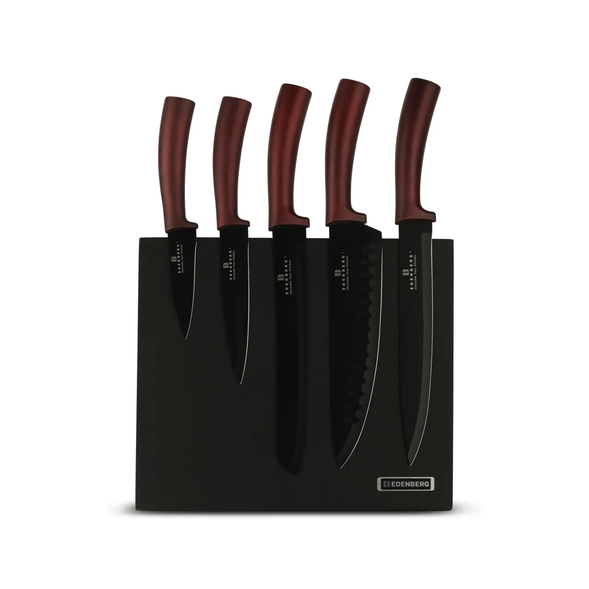 Edenberg Carbon Steel Knife set with magnetic block 6pcs EB-963