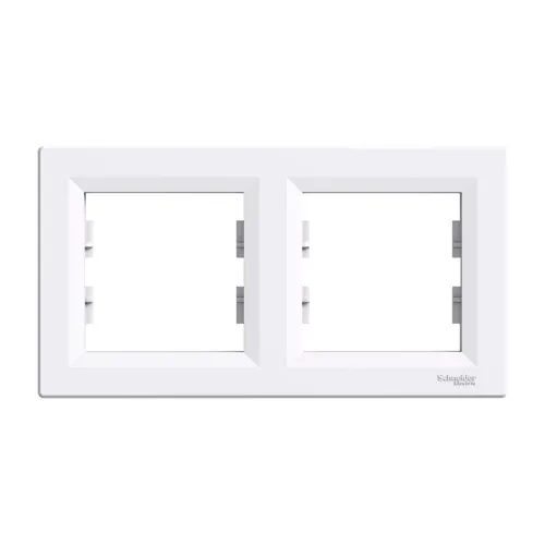 Asfora Frame 2-Gang Horizontal White IP20