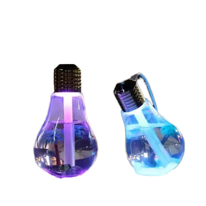 Portable Bulb Air Humidifier, USB Ultrasonic Mist Diffuser with 7-Color LED Light