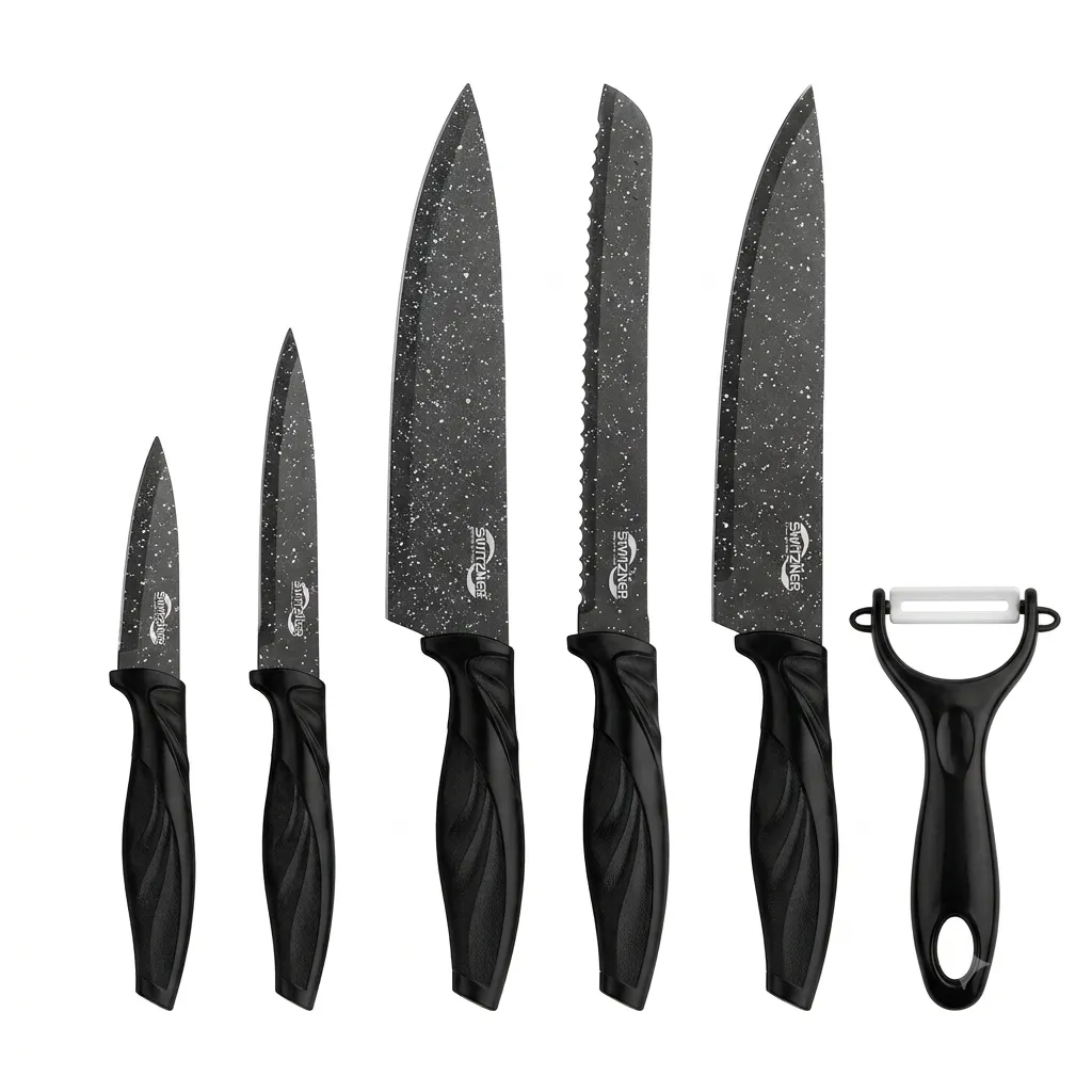 6-Piece Stainless Steel Knife Set with Ceramic Peeler SW-9280