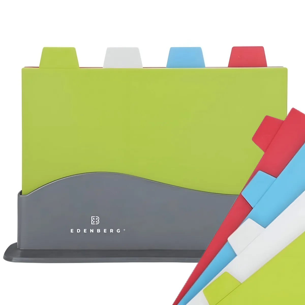 Edenberg 5 Piece Cutting Board Set with Holder - 34cm x 20cm x 0.6cm EB-11988