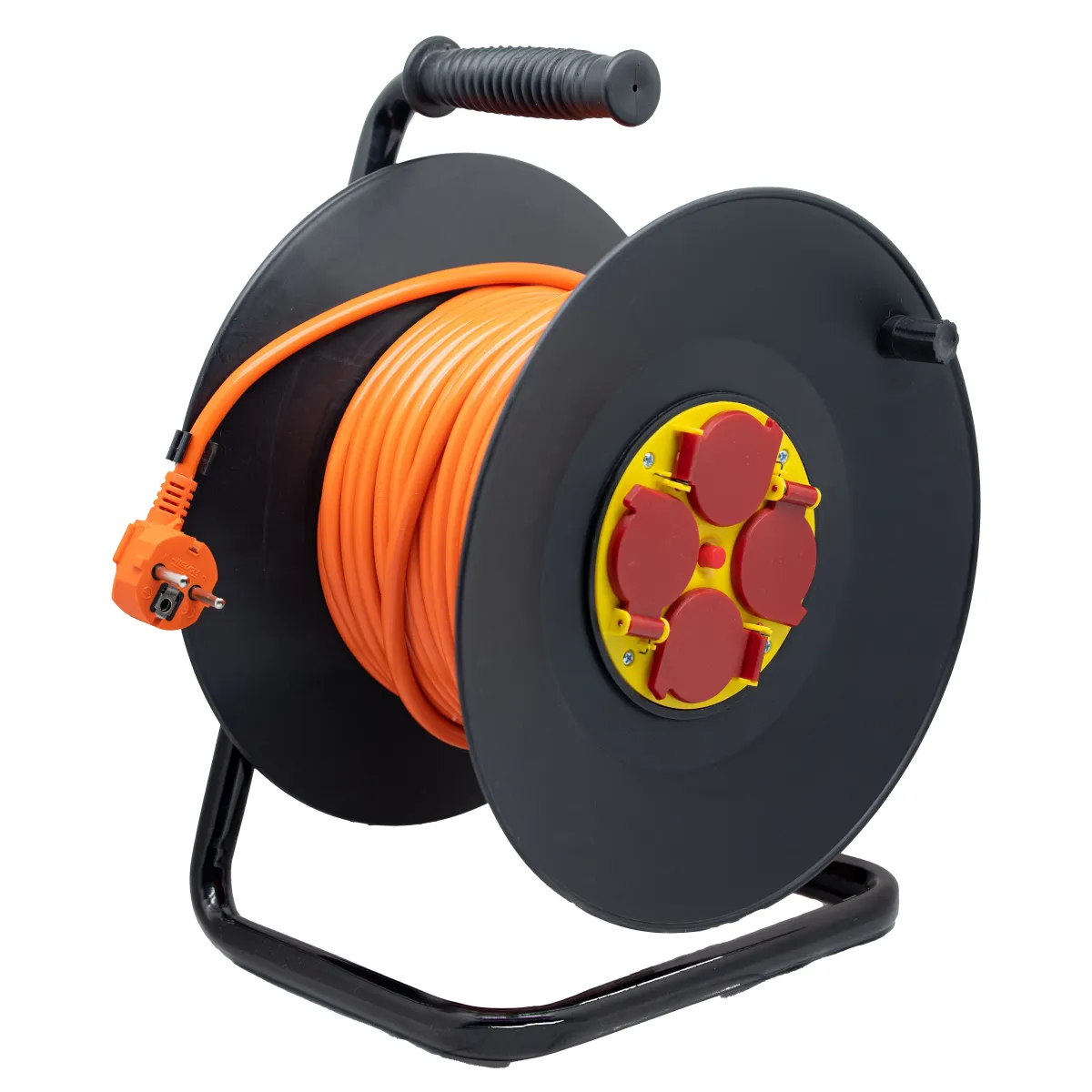 Heavy-Duty Cable Reel 25m with 4 Sockets and Thermal Protection IP20 KDM0620