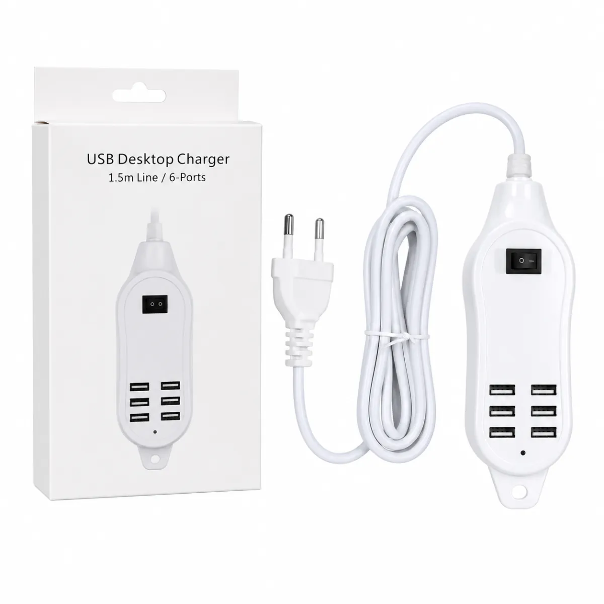 USB Desktop Charger 6-Port 25W with Switch-SC-2631