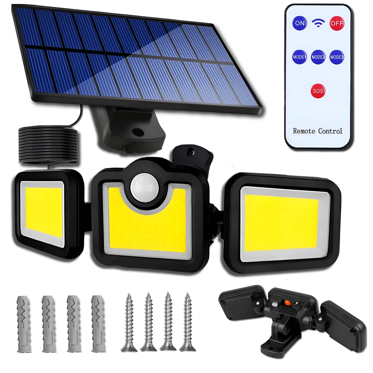 SPLIT SOLAR COB LED WALL LAMP WITH SENSOR AND REMOTE - SL1188