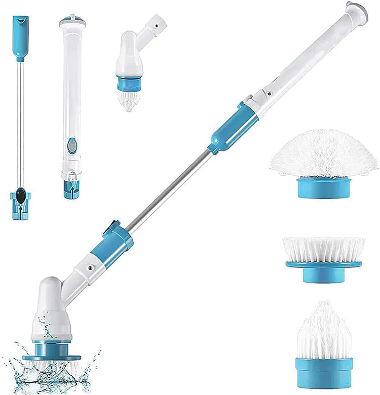 Electric Spin Scrubber with Extension Handle & 3 Brush Heads KDM0101