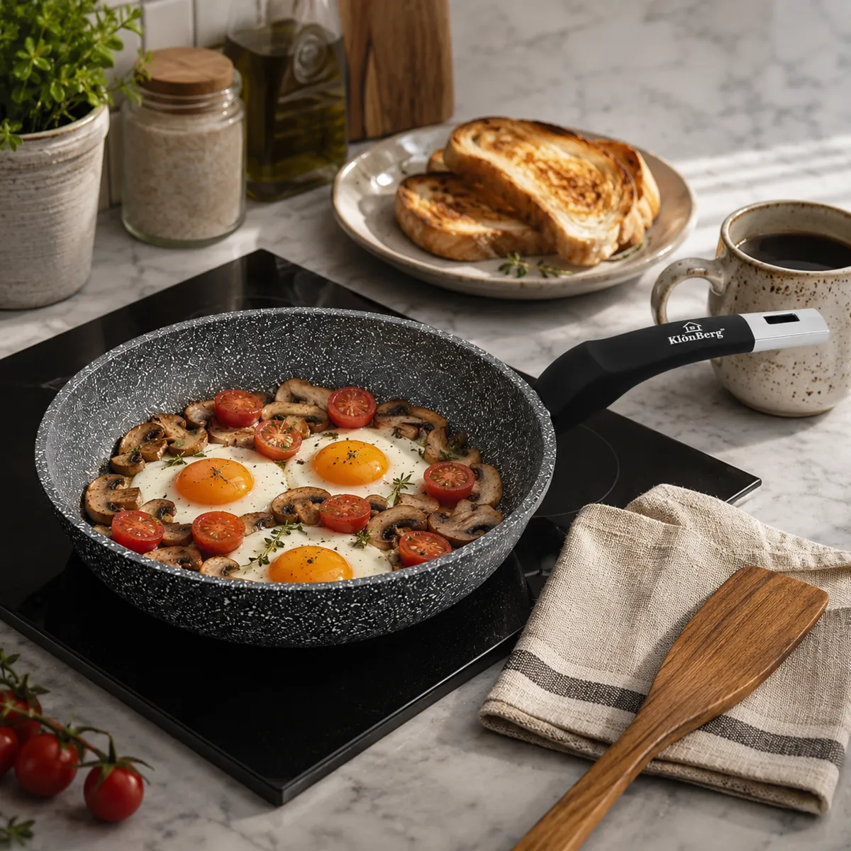 Fry Pan 24CM Grey Granite Nonstick Finish