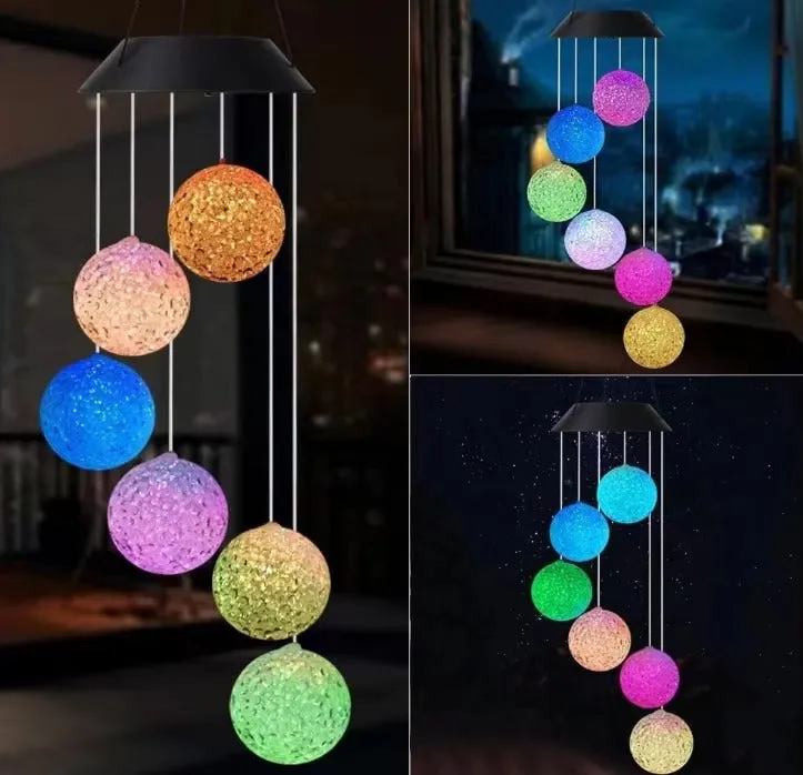 Solar LED Color Changing Wind Chime Light for Garden KDM0869