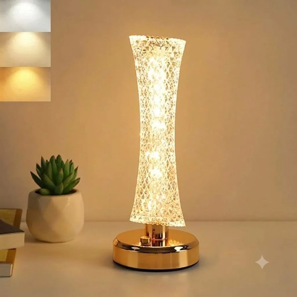 Veilleuse LED Cristal Tactile Sans Fil USB 3 Modes - A7265