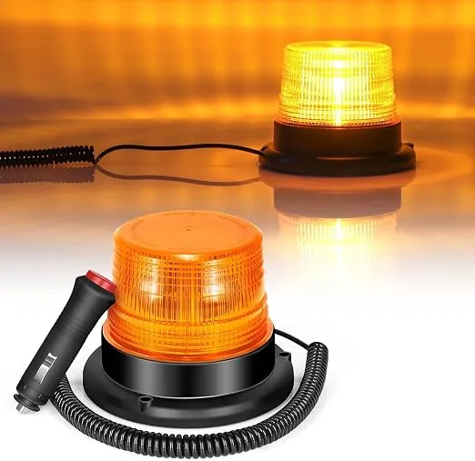 Amber LED Warning Beacon with Magnetic Base - SC-9308