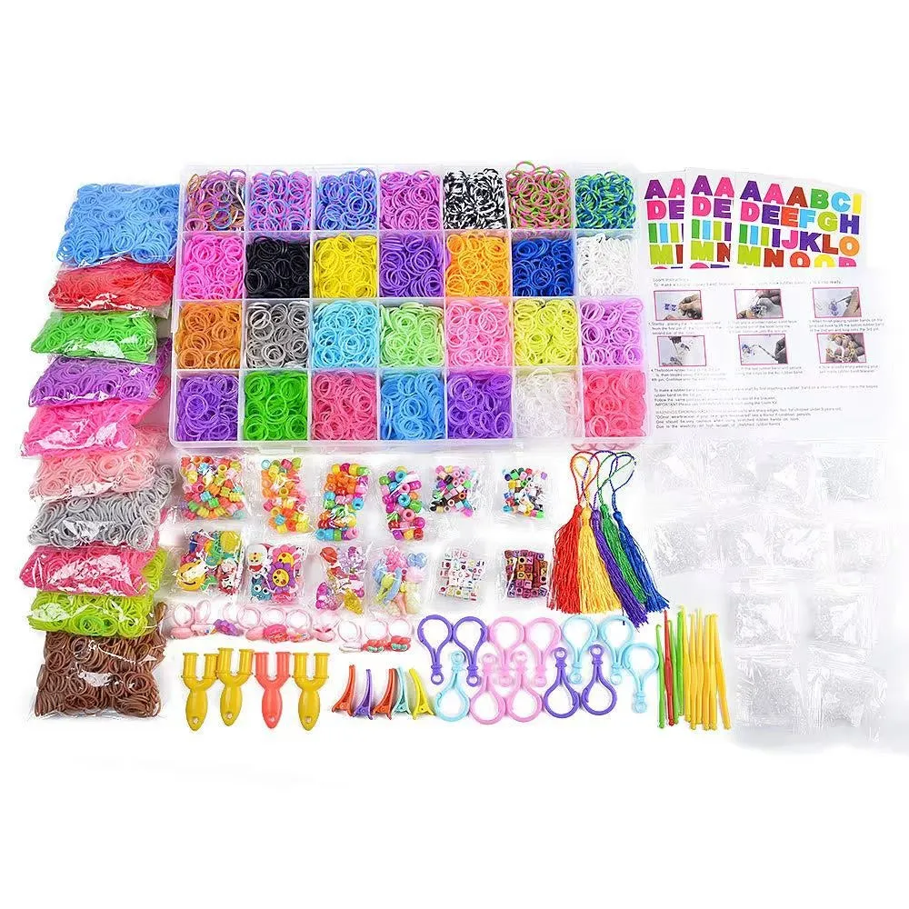 XXL Loom Bands Rubber Band Set - Over 11,000 Elements for Jewelry Making KDM1021