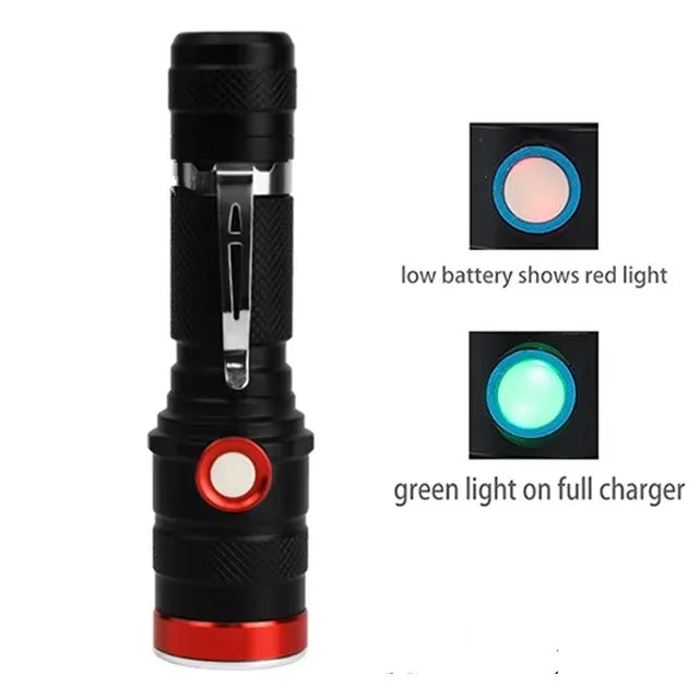 Rechargeable LED Flashlight with Battery Indicator - Reliable Lighting KDM0333