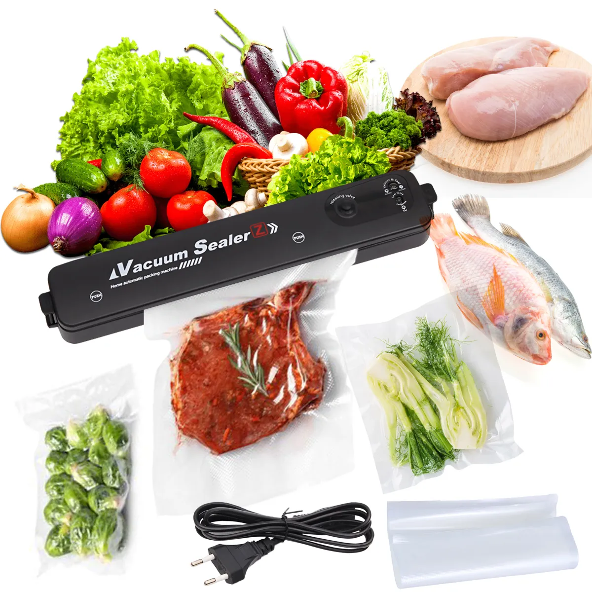Food Vacuum Sealer Machine & 9 Pc Bags |168