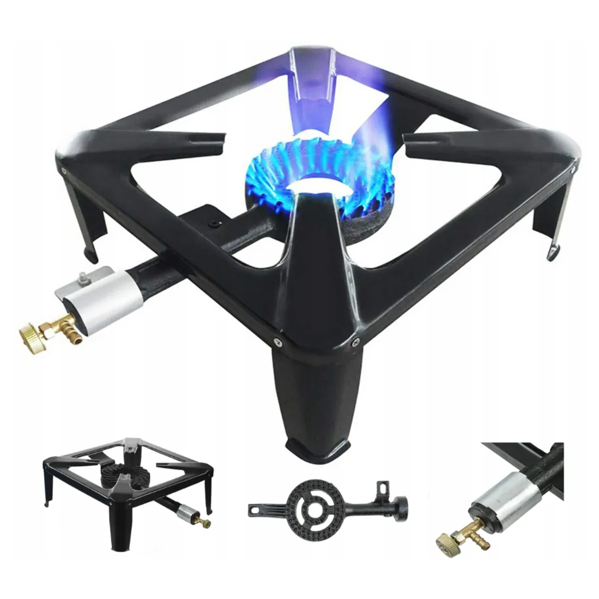 GAS BURNER CAST IRON STOOL STOVE 40x40cm 8kW - K020391