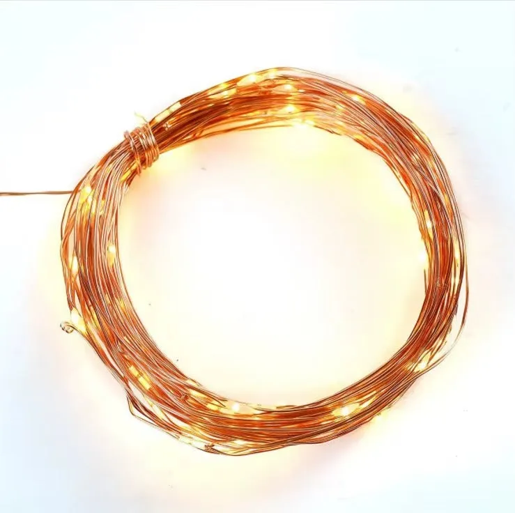LED Wire Lights Warm White – Battery-Operated Decoration KDM0308