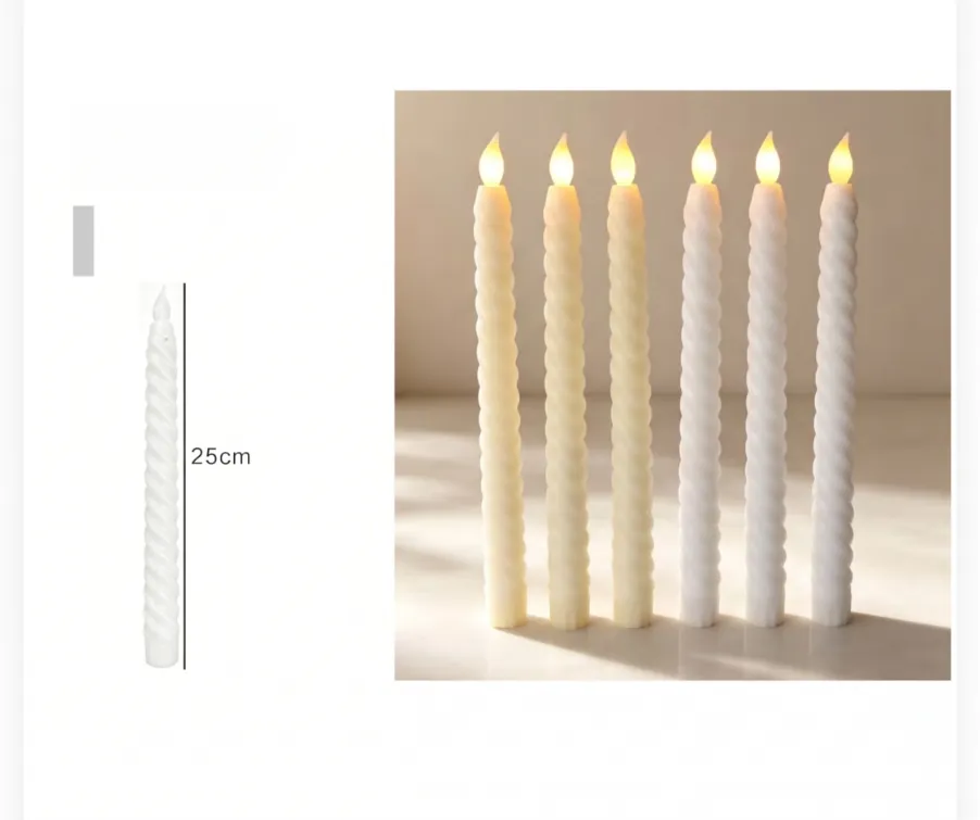 790987 🕯️ Classic Cream LED Taper Candles 27.5 cm – Safe Elegance for Any Occasion