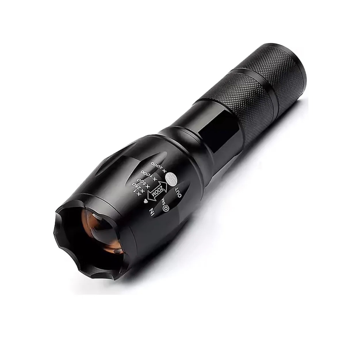 BLACK LED FLASHLIGHT PORTABLE ADJUSTABLE RECHARGEABLE - FL1130