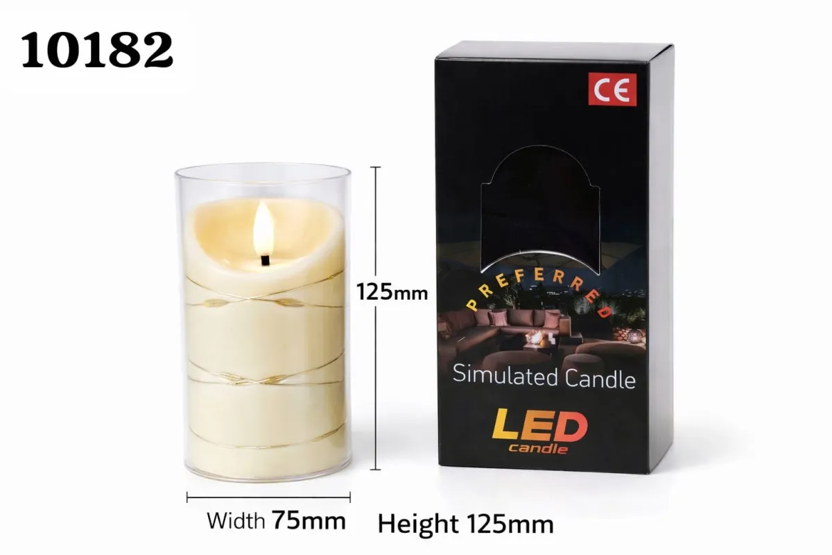 Dekoratívna LED sviečka s kryštálom 12.5CM 7.5CM 12.5CM×7.5CM KDM0839