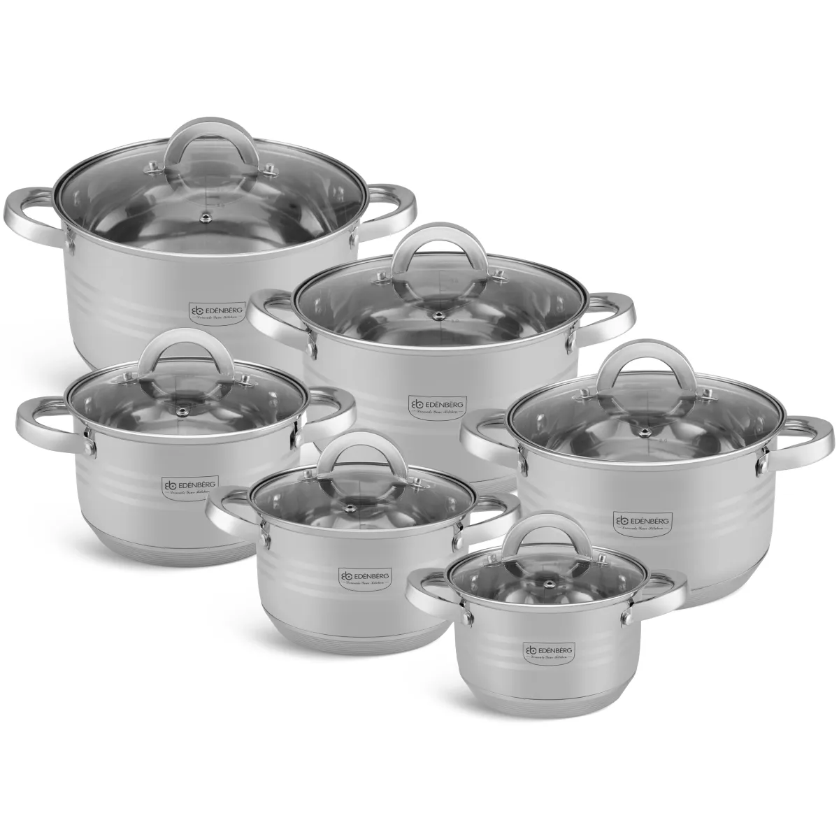 Edenberg stainless steel Cookware set 12 pcs EB-4014